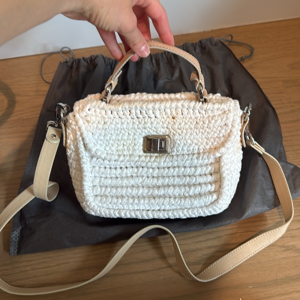Katherine Tess White Crochet Bag